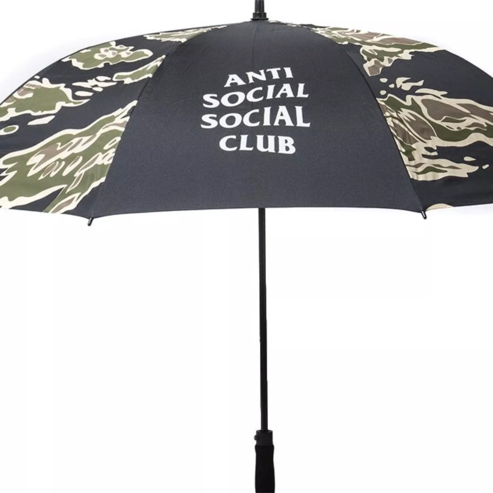 Anti social social club black camo umbrella